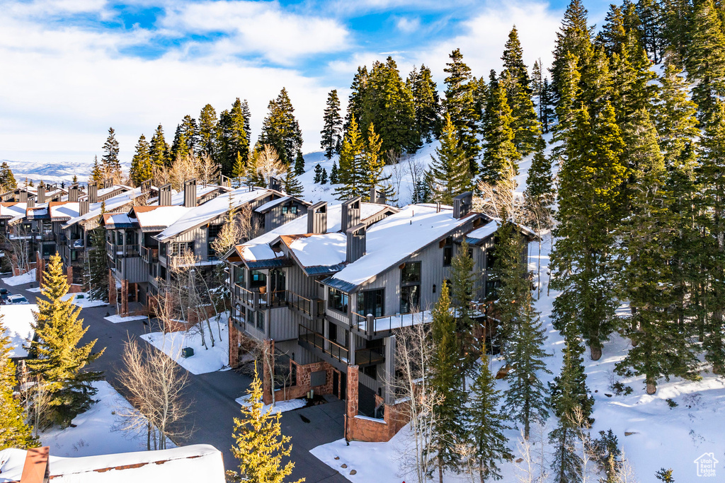 View of snowy aerial view