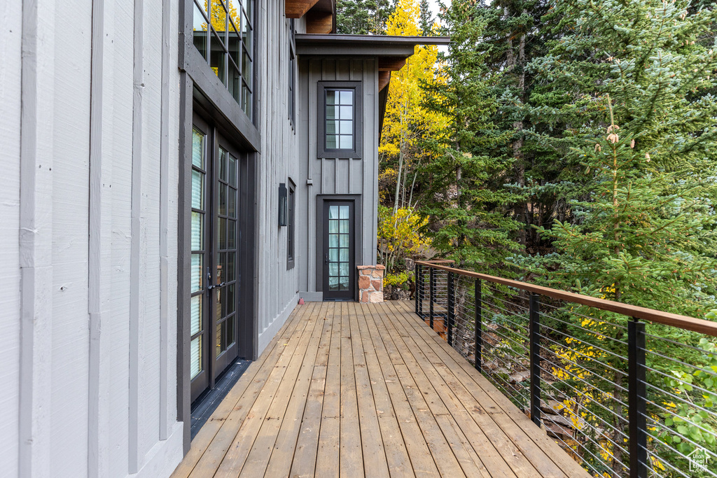 View of wooden deck
