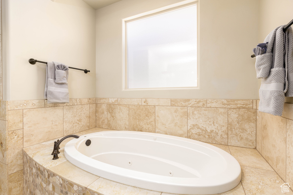 Bathroom with a jetted tub