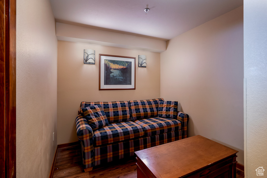 Living area featuring wood finished floors