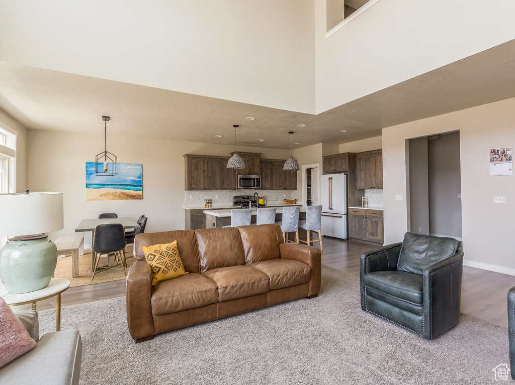 Living area featuring wood finished floors