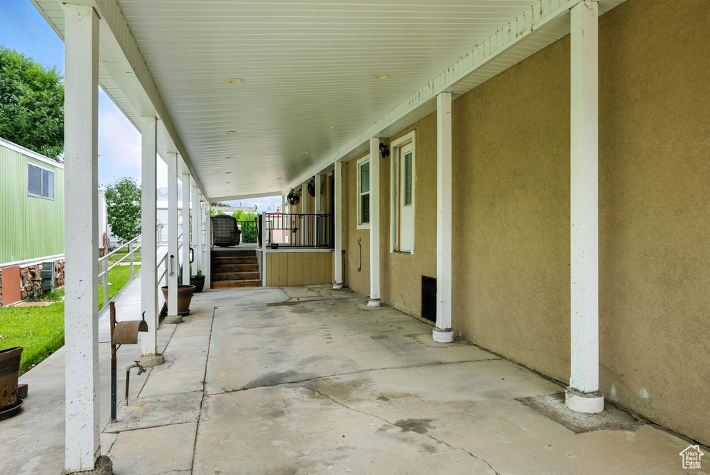 View of covered porch