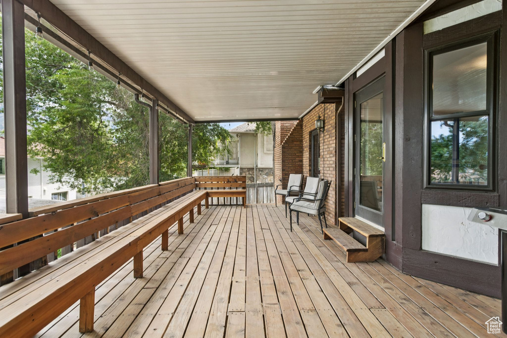 View of wooden deck