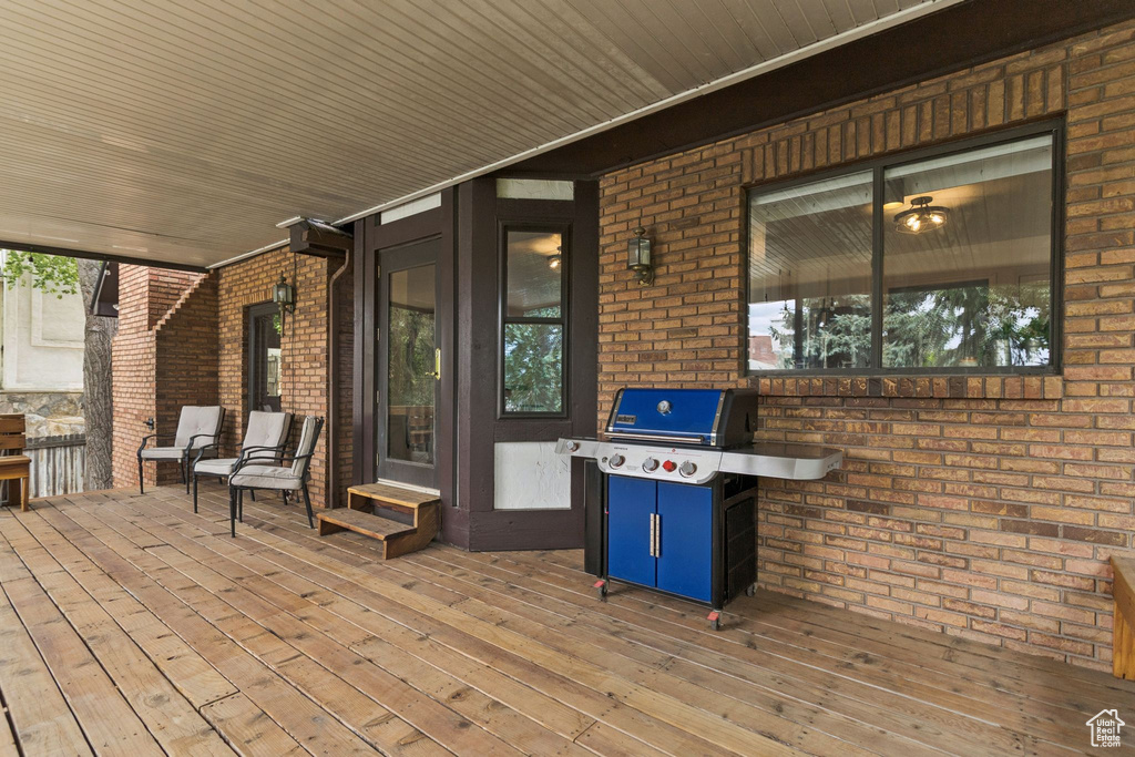 Porch with grilling area