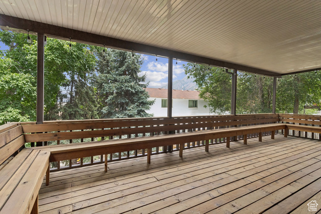 View of wooden deck