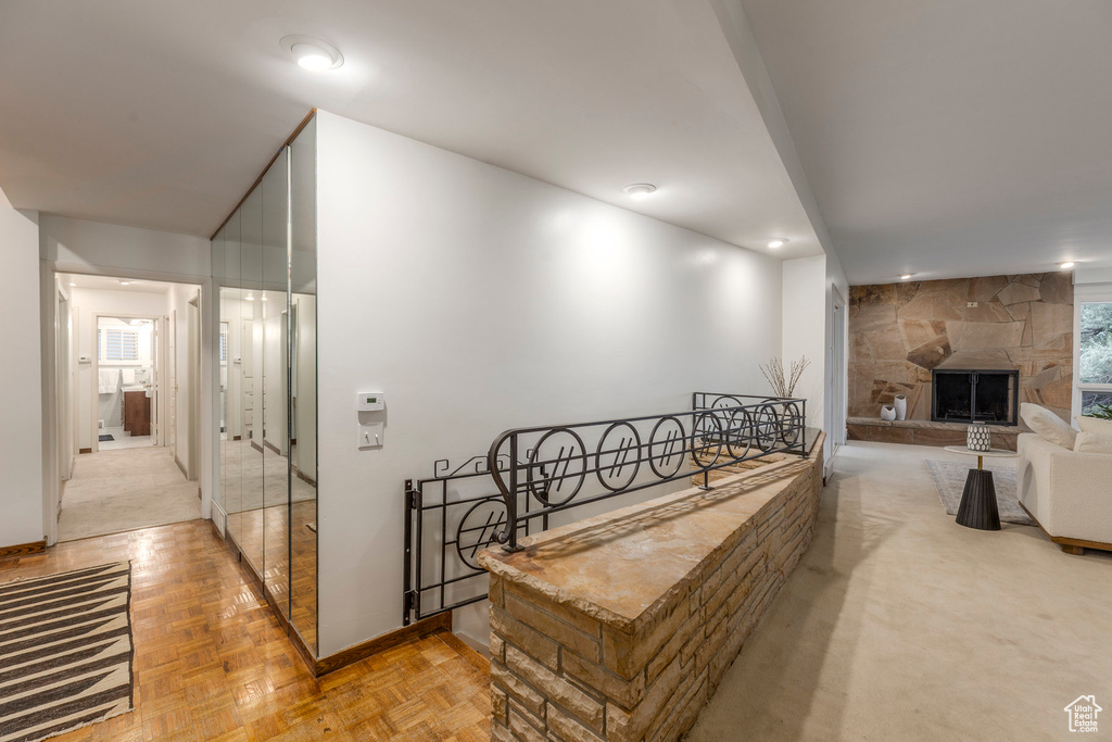 Hallway featuring recessed lighting