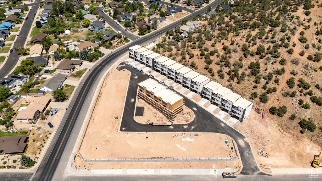 Aerial view of residential area
