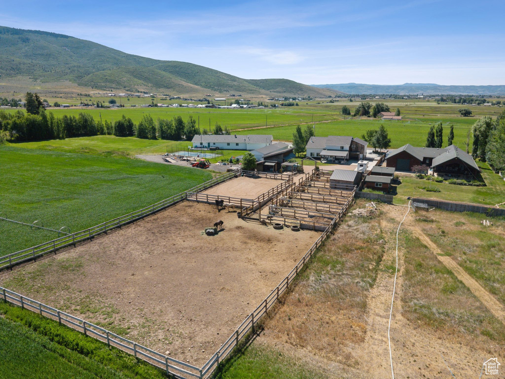 View of rural area featuring a mountain backdrop