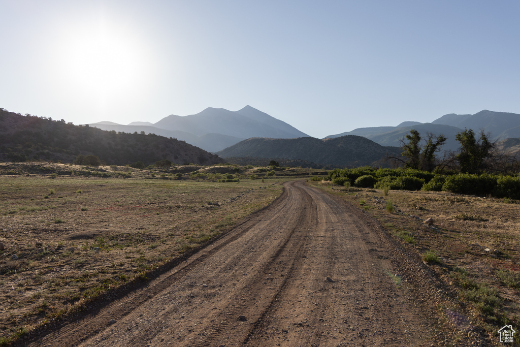 Mountain view with rural landscape