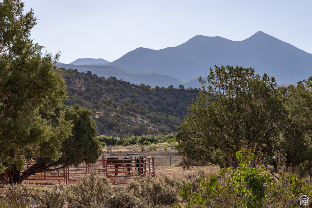 Mountain view with rural landscape