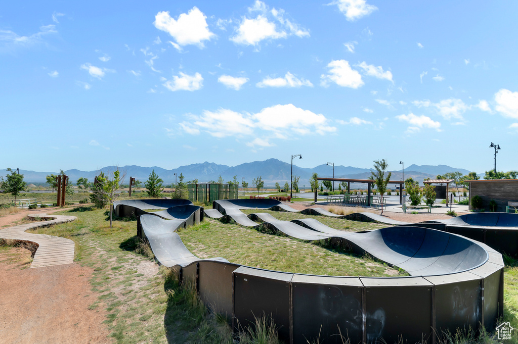 View of community with a mountain view
