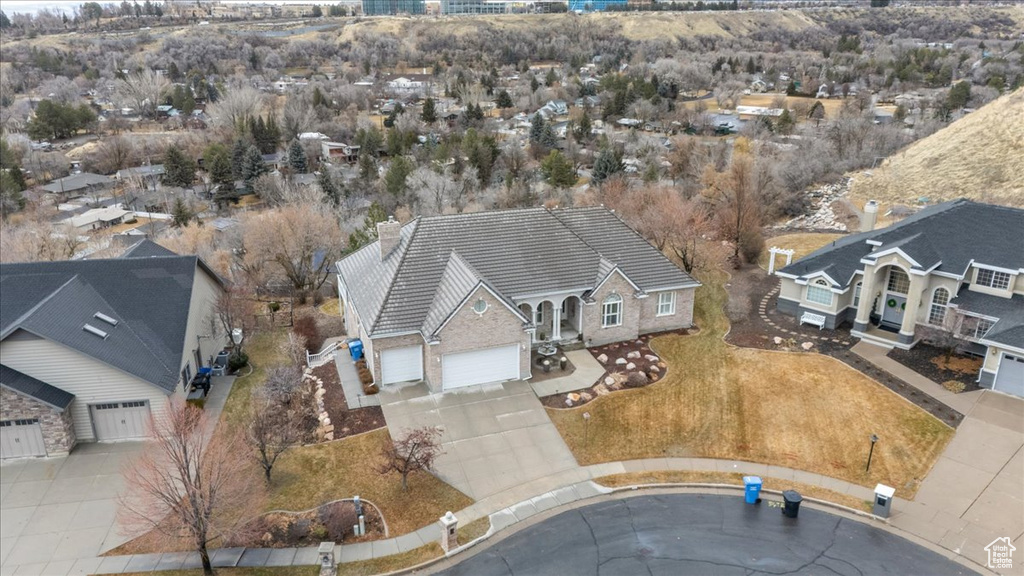 Aerial view of property and surrounding area
