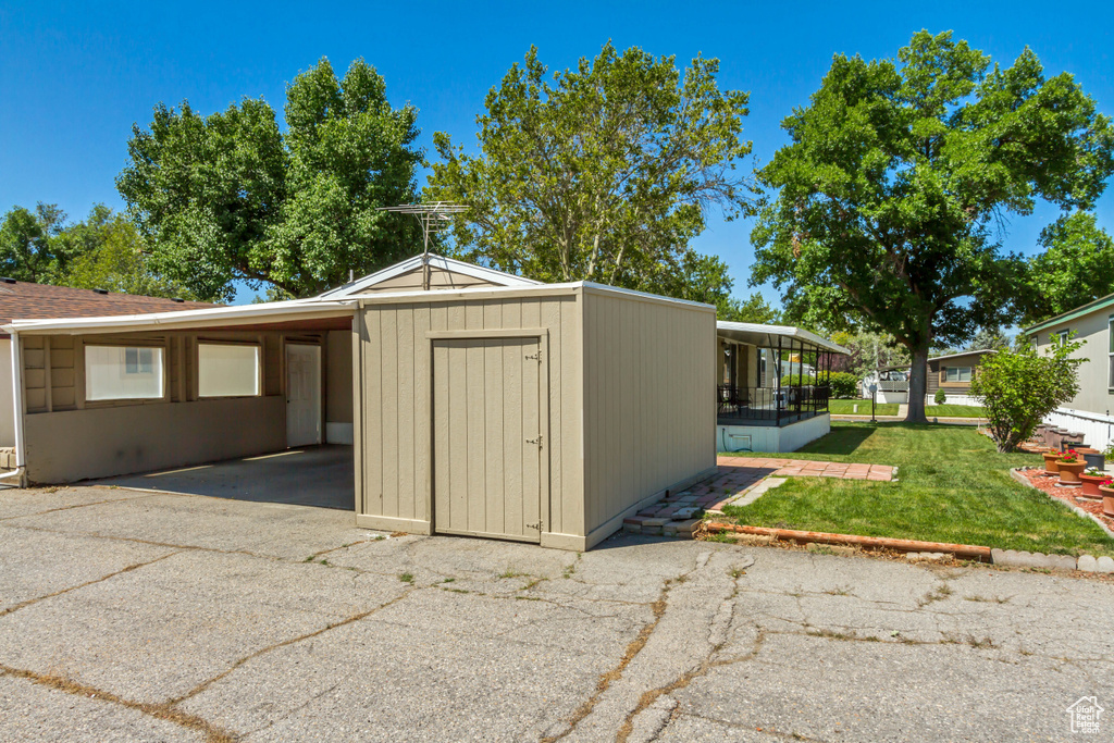 View of outbuilding