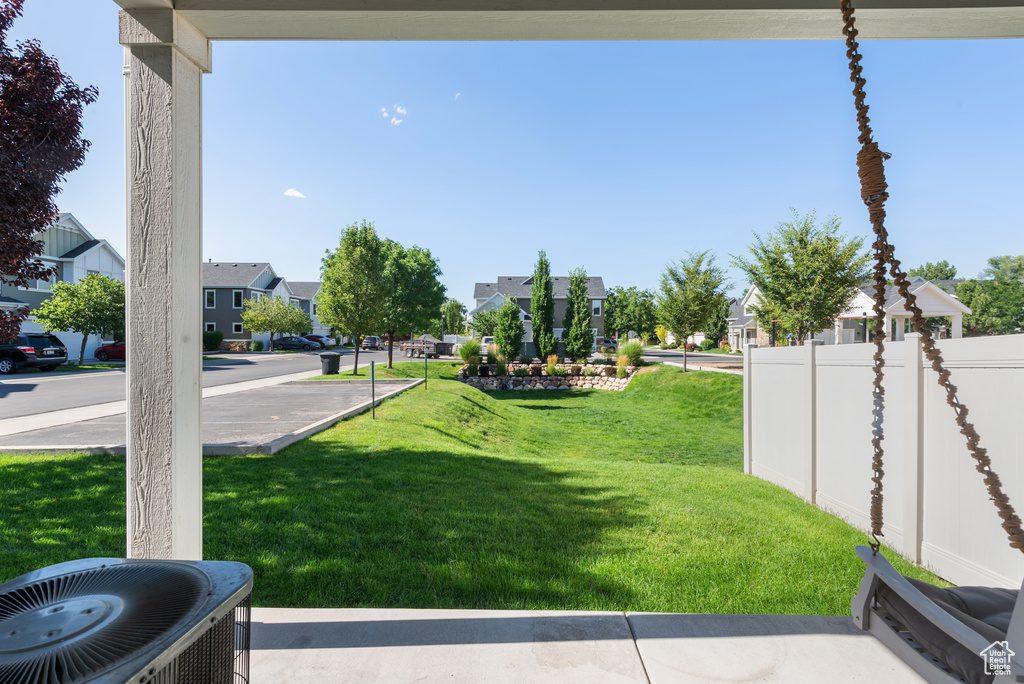 View of yard with a residential view