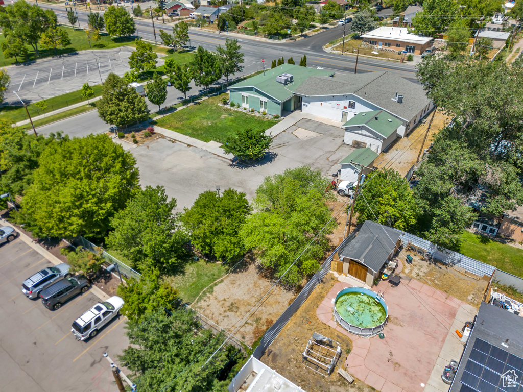 Aerial perspective of suburban area