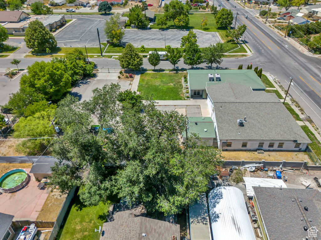 Aerial perspective of suburban area