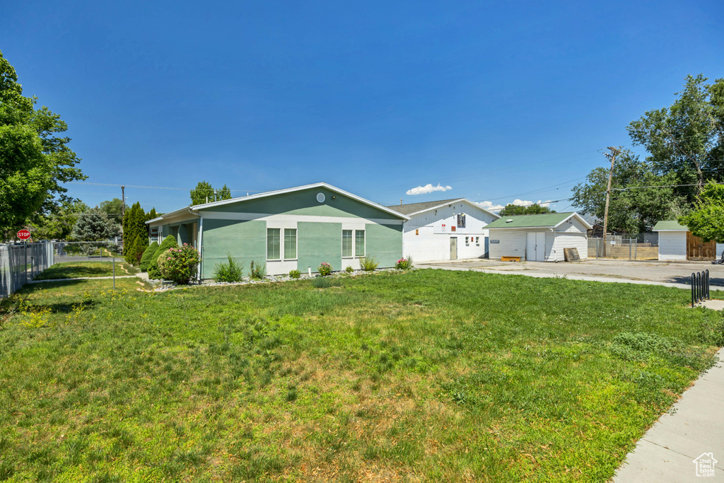 View of single story home