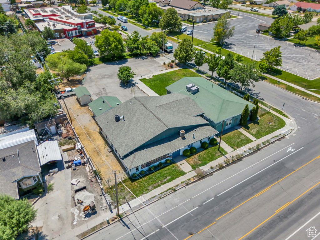 Aerial perspective of suburban area