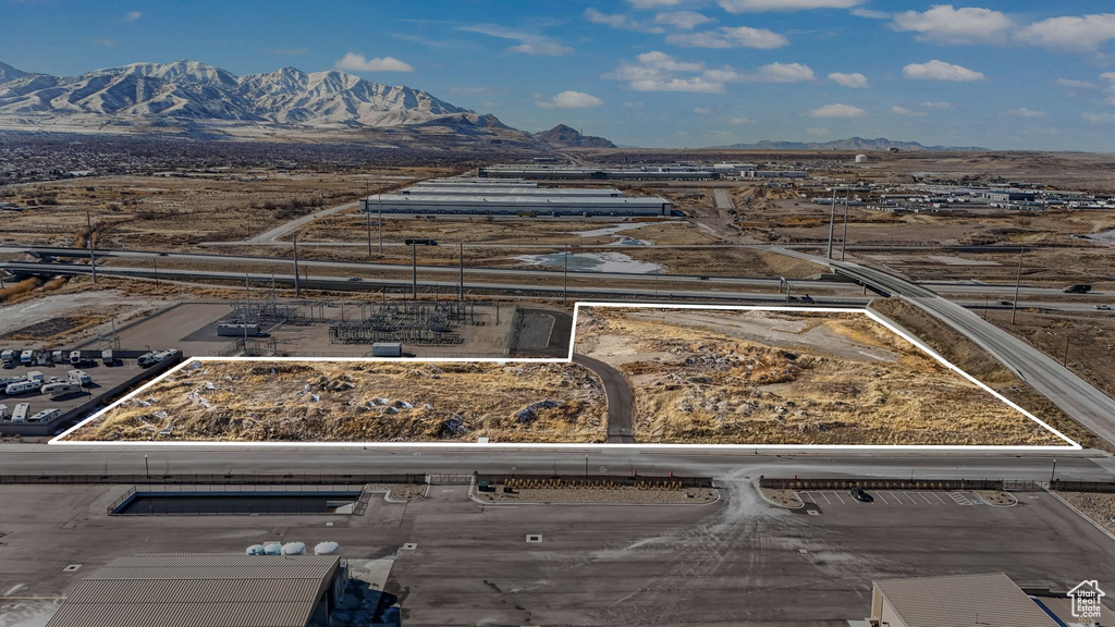 Bird's eye view of a mountain backdrop