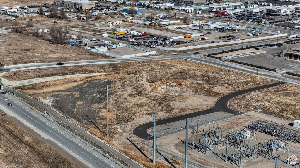 Aerial view of industrial structures