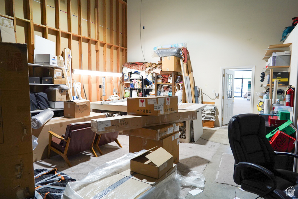 Office featuring concrete flooring