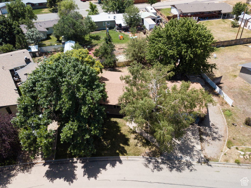 Aerial perspective of suburban area