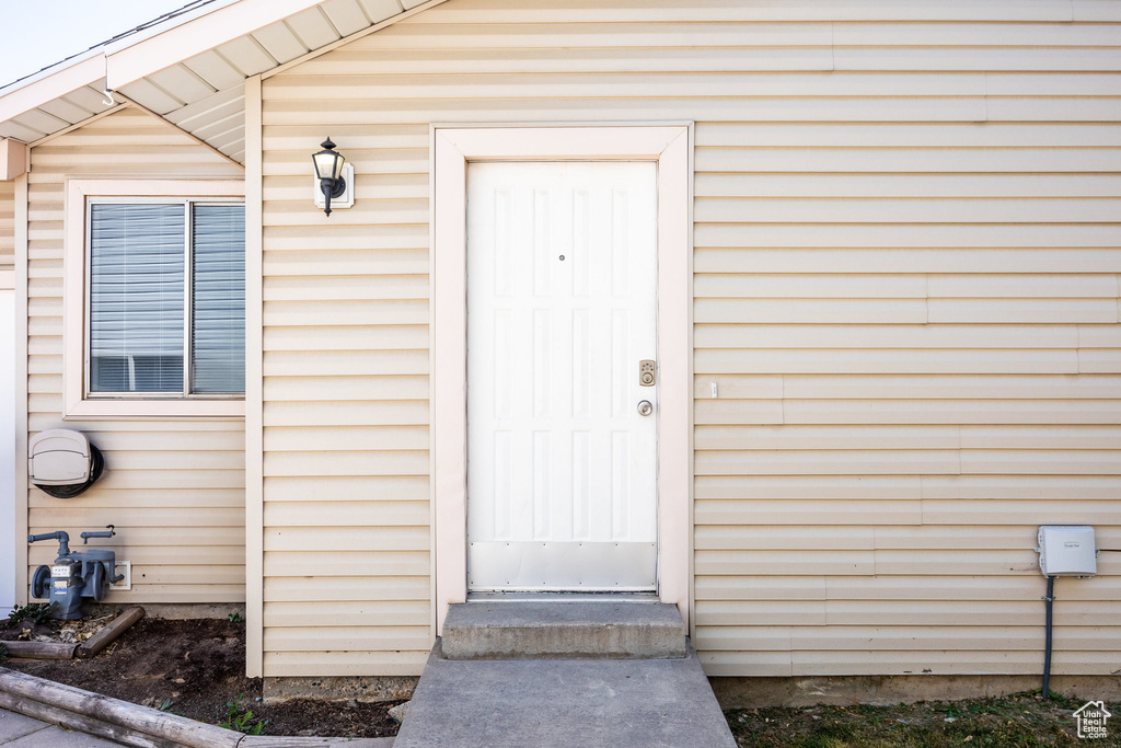 View of exterior entry