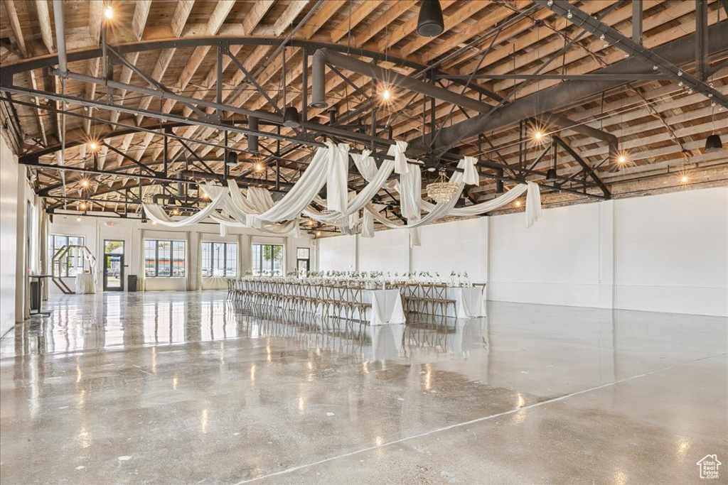 Misc room with high vaulted ceiling