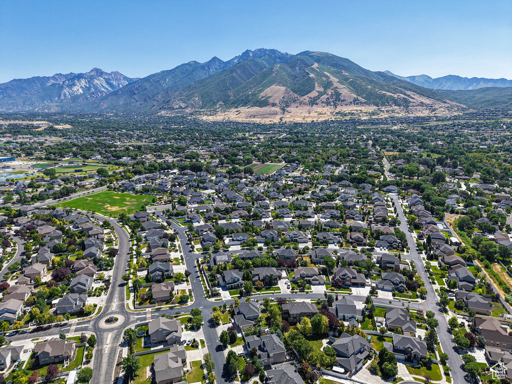 Bird's eye view of a mountain backdrop