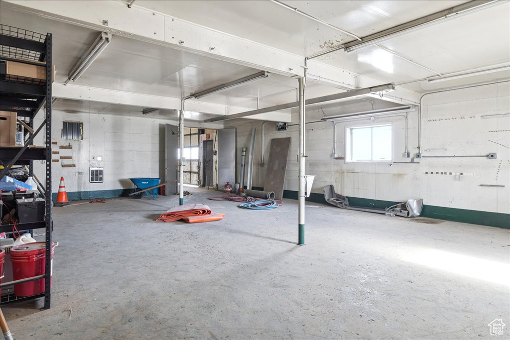 Basement with a garage