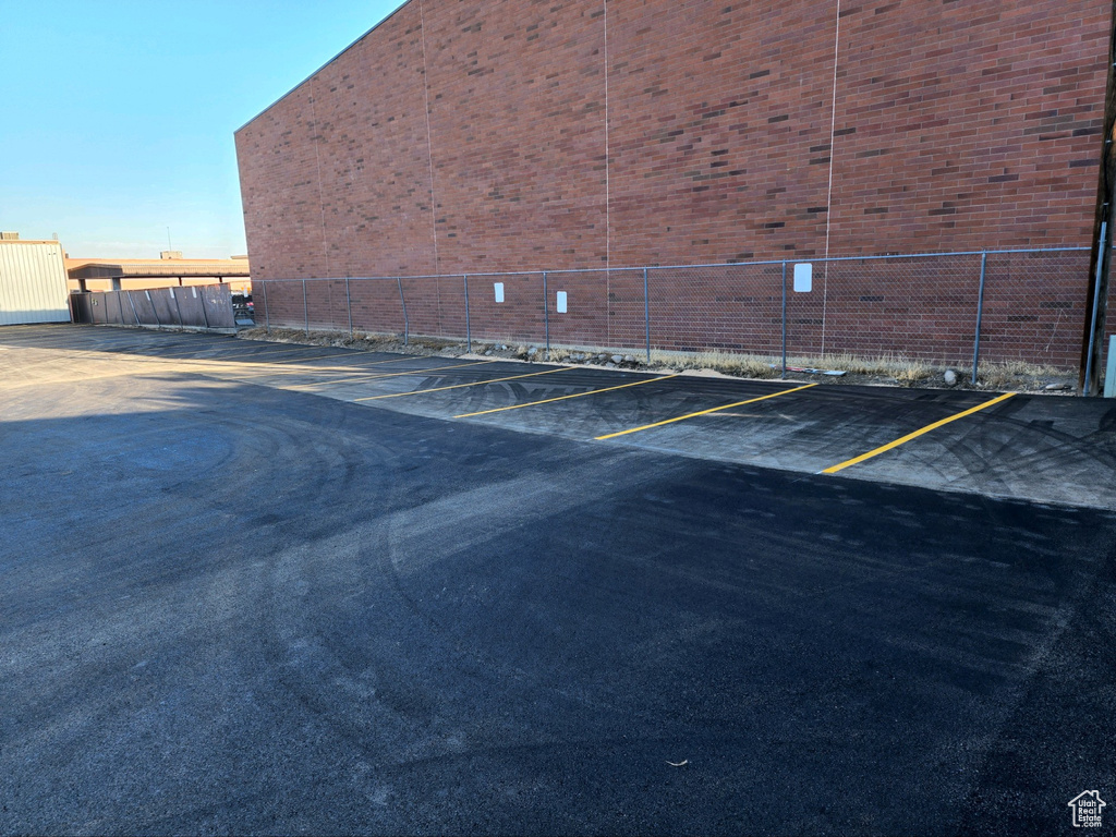View of uncovered parking lot