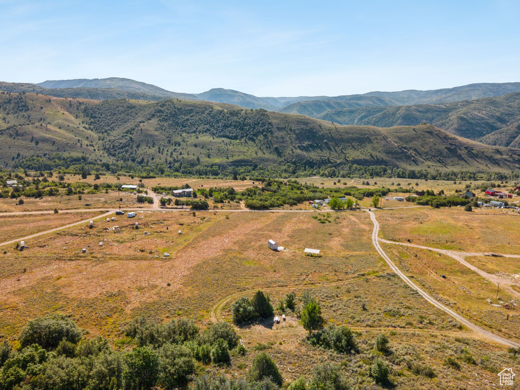 View of mountain background with rural landscape