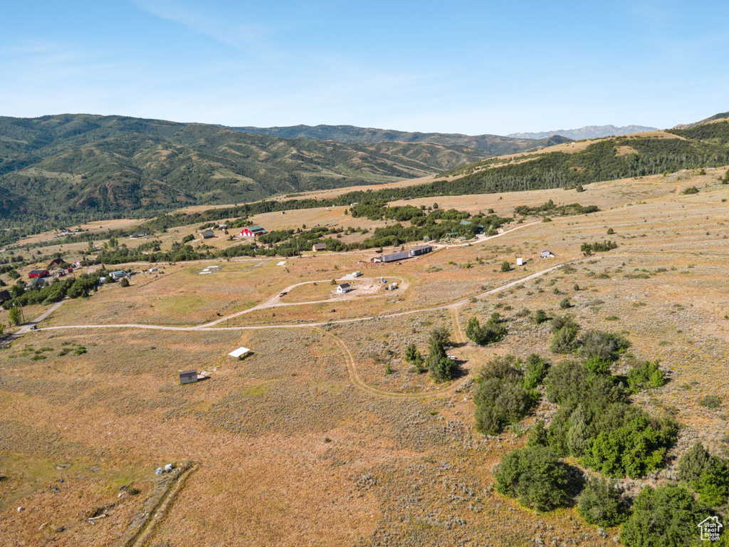 View of mountain background with rural landscape