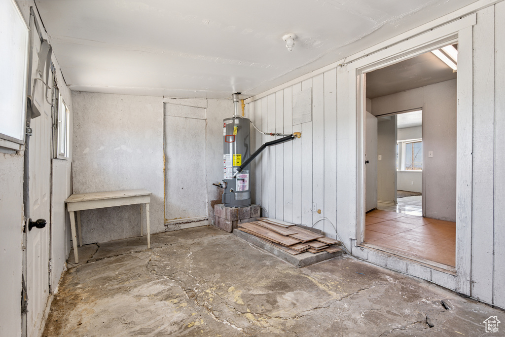 Below grade area with water heater
