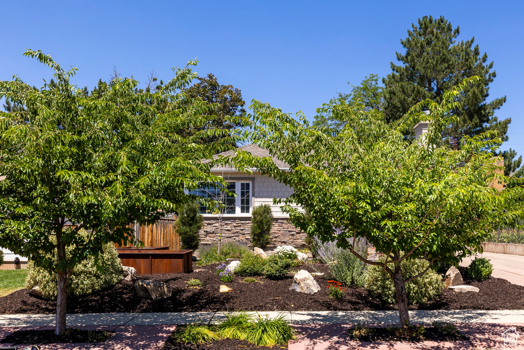 View of front of home with stone siding