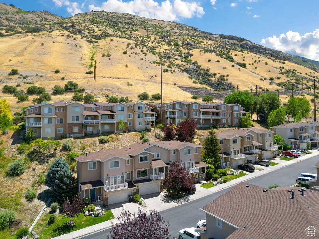 Mountain view with nearby suburban area