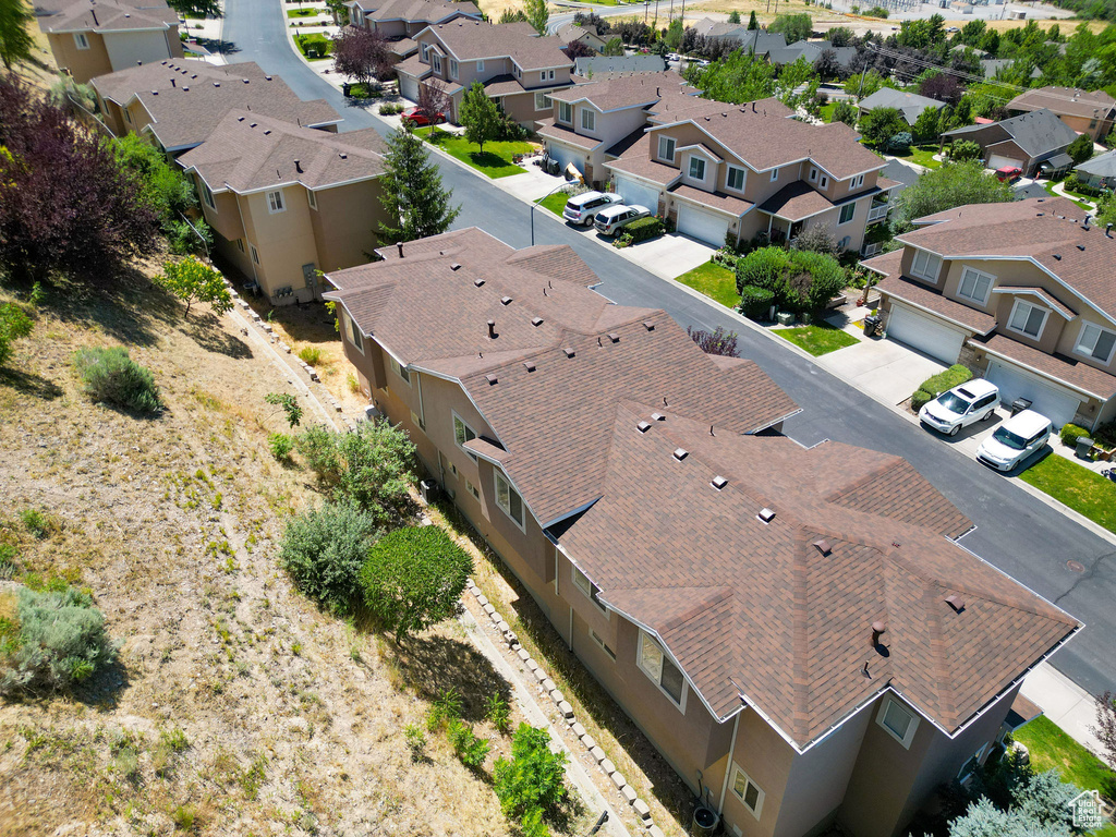 Aerial perspective of suburban area