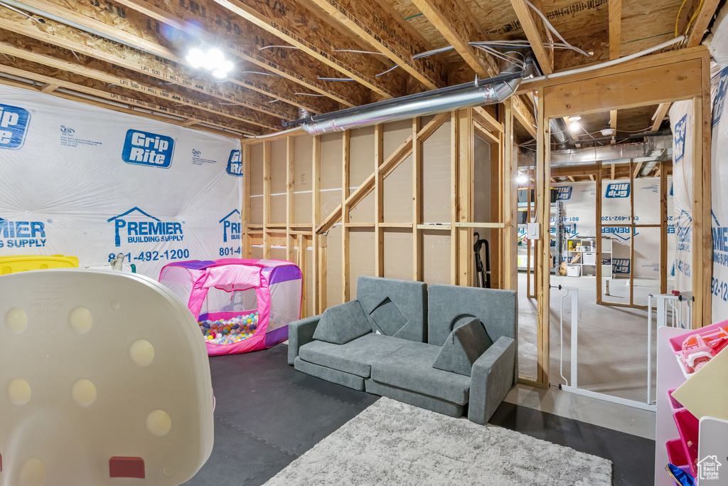 View of unfinished basement