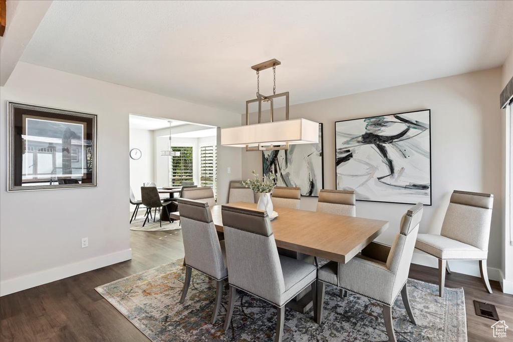 Dining room with wood finished floors