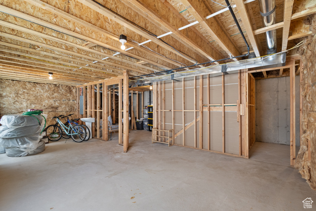 View of unfinished basement
