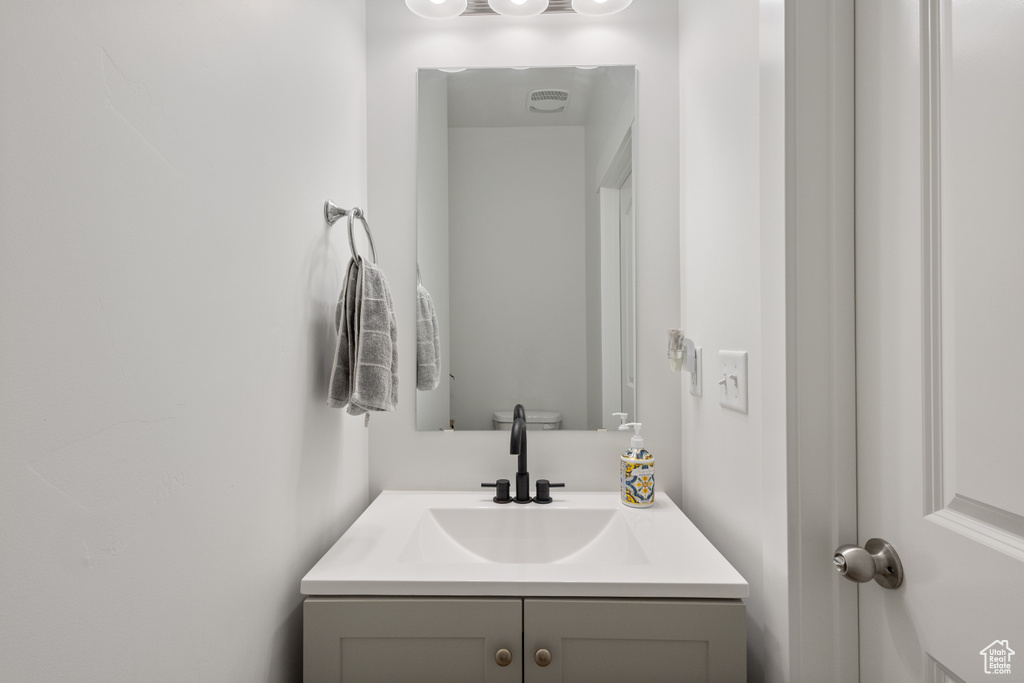 Bathroom featuring vanity