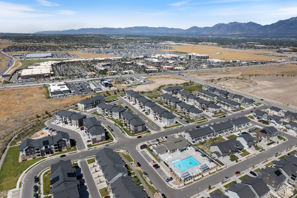 Aerial overview of property\'s location with nearby suburban area