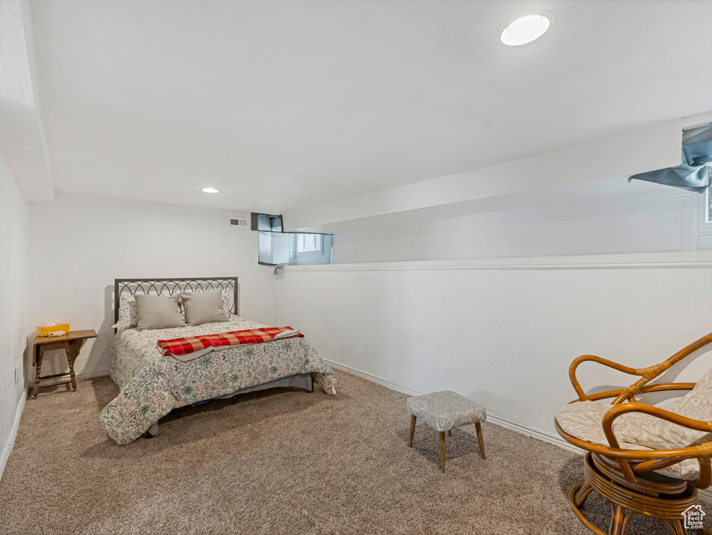 Bedroom featuring carpet and recessed lighting