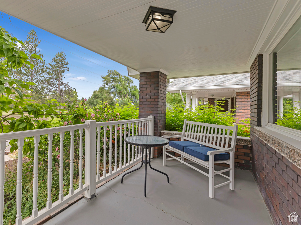 View of covered porch