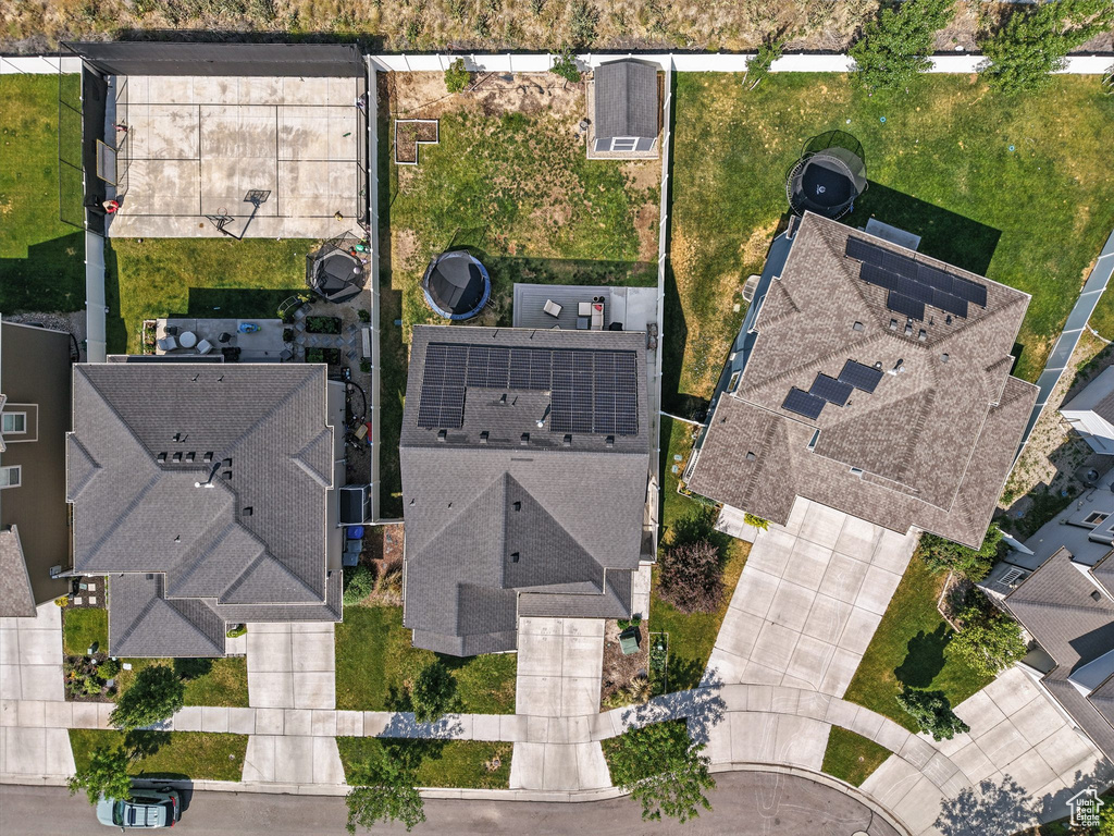 Aerial view of residential area