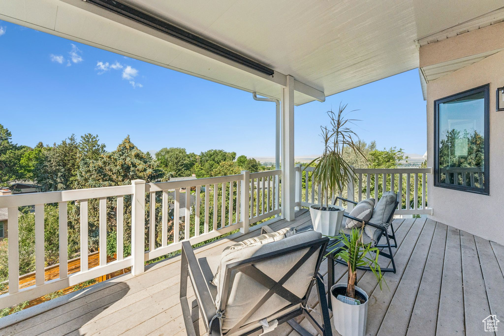 View of wooden deck