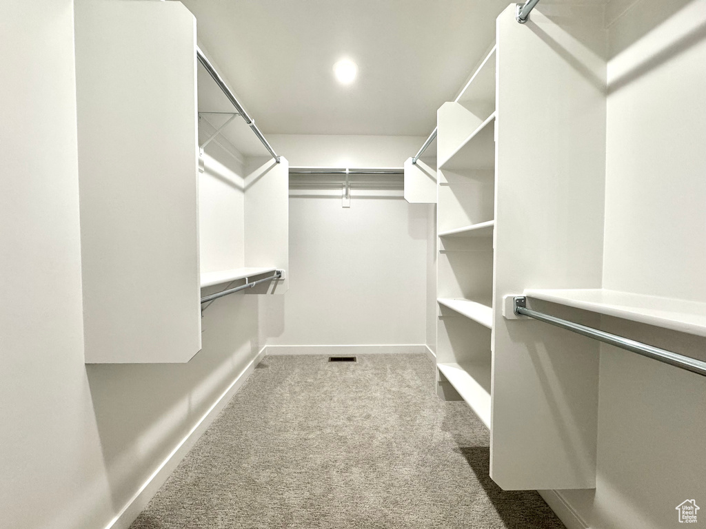 Walk in closet with carpet