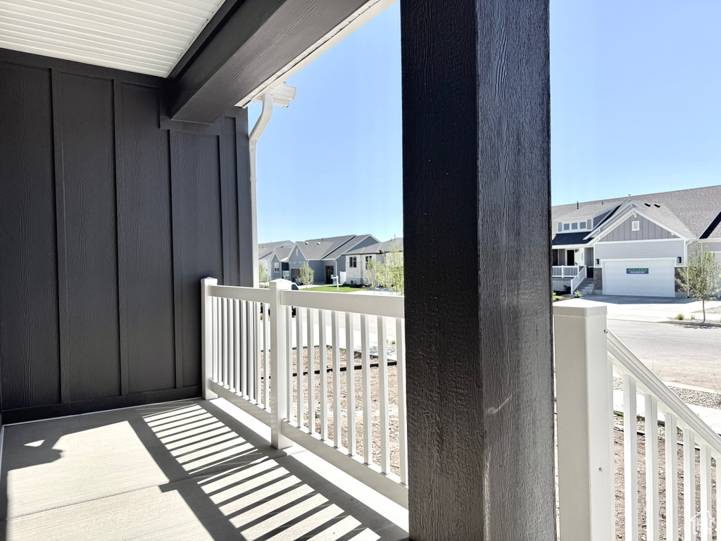 Balcony featuring a residential view