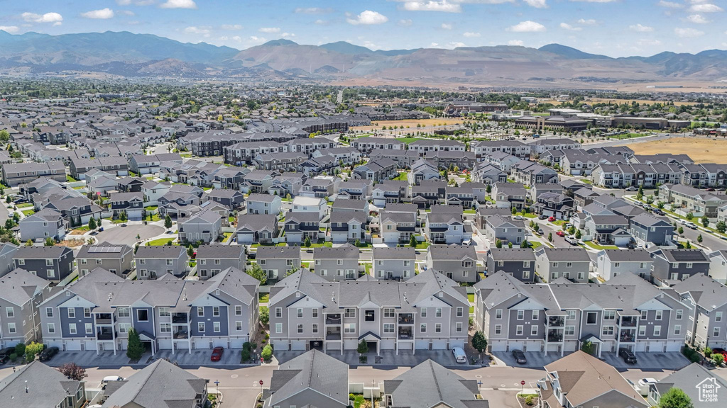 Bird's eye view of a mountain backdrop