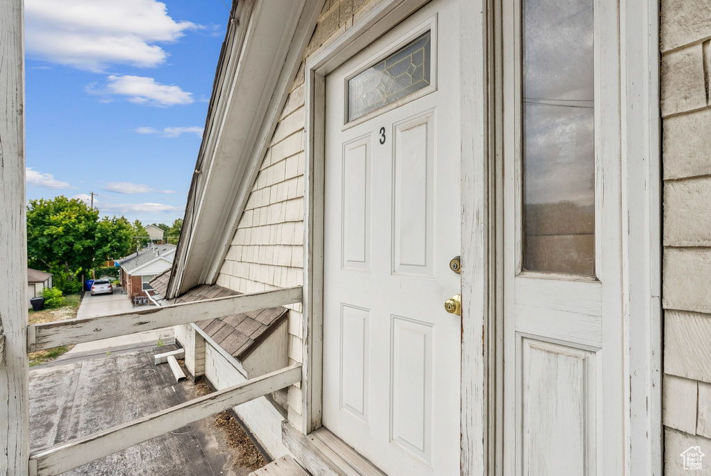 View of exterior entry